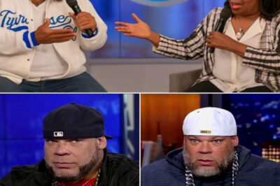 The second Whoopi Goldberg screamed, “CUT IT! GET HIM OFF MY SET!”—it was already too late. Tyrus had just turned The View into ground zero for live-television chaos, and every camera was rolling. “YOU DON’T GET TO LECTURE ME FROM BEHIND A SCRIPT!” he roared, finger aimed squarely at Joy Behar after she took a jab at his beliefs. His voice thundered across the studio