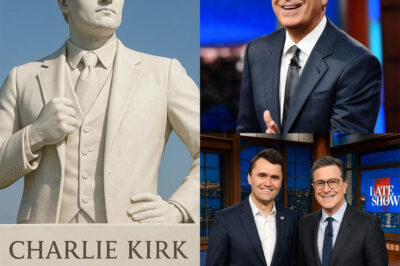 Following the Sh0cking News of Charlie Kirk’s D3ath, Stephen Colbert Teams Up with Detroit Lions Owners to Donate $2.5 Million for Bronze Statue at Ford Field — The Mysterious Inscription That Stunned the Nation
