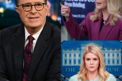 “Sit down, Barbie”—Stephen Colbert suddenly called Karoline Leavitt a “T.r.u.m.p puppet” on air—but just minutes later, she responded with a devastating truth that left the studio stunned into silence, and he immediately regretted it.