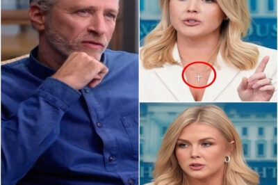 BREAKING NEWS: Karoline Leavitt Was So Humiliated by Jon Stewart, She Gave Up Her Cross Necklace.