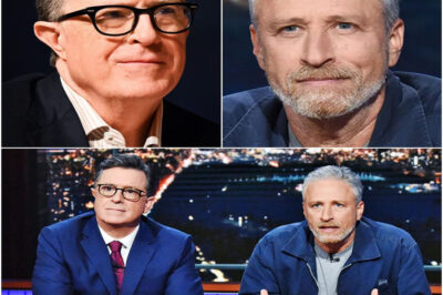 “BUY ME A COFFIN IF YOU WANT SILENCE!” – Apple rocked as Colbert joins covert late-night revolt, triggering Jon Stewart’s chilling ultimatum.