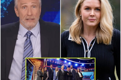 Karoline Leavitt Walked In Ready for War — But Jon Stewart Waited, Smiled, and Landed a 17-Word ‘Kill Shot’ That Dismantled Her Argument and Left Her Flustered on Live TV… Watch the Moment Everyone’s Talking About