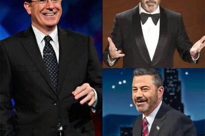 The audience laughed nervously, but the internet froze when Stephen Colbert declared: “Tonight we are all Jimmy Kimmel.” The statement seemed simple—yet carried an eerie weight, igniting theories about censorship, politics, and secret networks controlling late-night TV. Could Colbert’s words be a cryptic warning, or even a desperate plea? Fans and critics alike are scouring every detail, wondering what hidden truth might lie beneath that single shocking sentence…