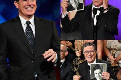 Just months after the shocking cancellation of The Late Show, Stephen Colbert walked onto the Emmy stage and left with something no network could take away — a thunderous standing ovation. The moment stunned Hollywood and raised a bigger question: was this a farewell to Colbert’s late-night era, or the beginning of an unexpected new chapter?