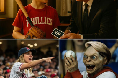 After blasting the infamous “Phillies Karen,” Stephen Colbert surprised fans with a heartfelt message praising an unexpected hero — the woman who defended a father and his child during the viral baseball-snatching incident, even gifting them free tickets for every game. Colbert went further, promising to reward her with a “very special gift” that he says is more than deserved. Now, the world is buzzing with one question: what exactly is this mysterious gift?
