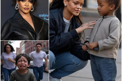 On a quiet family trip in London, Rihanna and A$AP Rocky stumbled upon an orphaned boy shining shoes on the street—only to watch him cruelly chased away by nearby café owners. What happened next stunned everyone. Rihanna didn’t just buy the boy a meal—she took an unexpected step that left the entire café erupting in applause. What did she do that turned a painful moment into one of pure inspiration?