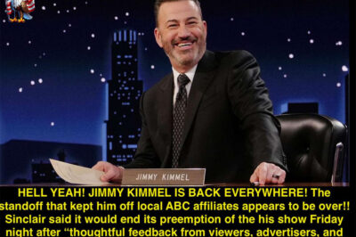 MAJOR BREAKING: Sinclair Just Folded — and Jimmy Kimmel Is Headed Back to ABC. But this isn’t just a comeback — insiders say the move could trigger a ratings earthquake, reshaping late-night TV as we know it. What really forced Sinclair’s hand… and why are rival networks bracing for impact?