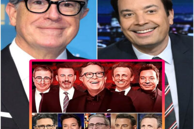 AFTER CBS ABRUPTLY ‘KILLED’ STEPHEN COLBERT’S LATE-NIGHT REIGN, FALLON, MEYERS & OLIVER STORM THE LATE SHOW — “WE WILL NOT BE SILENCED”