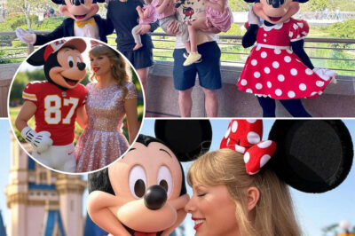 At first glance, it seemed like Jason Kelce’s family was just enjoying a carefree Disney getaway — until fans noticed something bizarre. The Mickey and Minnie Mouse characters in their photos weren’t just park employees… they were Travis Kelce and Taylor Swift in disguise. Why did the superstar couple decide to slip into costumes and join the fun incognito? And what does this playful stunt reveal about their relationship? The real story is even wilder than the snapshots suggest.