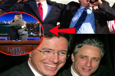 Apple’s “Go Big” gamble just blew up — and the backlash is coming from an unexpected direction. Jon Stewart and Stephen Colbert, usually rivals in the late-night arena, have joined forces in a bold move that could reshape the media landscape. What secret move did Apple make to spark this unprecedented rebellion, and how far are these two icons willing to go to turn the tables?