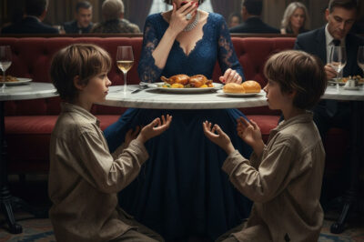 Two Homeless Boys Come To The Billionaire’s Table: ‘can We Have Your Leftovers, Madam?’ The Billionaire Woman Looks Up And Is Startled…
