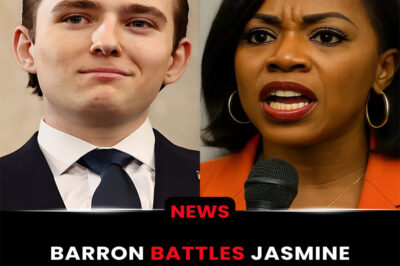 Barron Battles Jasmine Crockett’s IQ — He Collapses in Just 3 MinutesBarron and Representative Jasmine Crockett. What was billed as a spirited intellectual contest between generations and ideologies soon escalated into something far more combustible