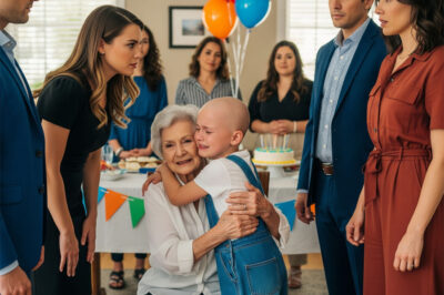 At the family gathering, I froze in shock when I saw my little granddaughter’s head completely shaved. My daughter-in-law brushed it off with a laugh, saying, “Relax, it’s just for fun.” I couldn’t bear it—I took my granddaughter home. My son later accused me of overreacting, but the next morning, his tone changed. He begged, “Please… let my wife explain