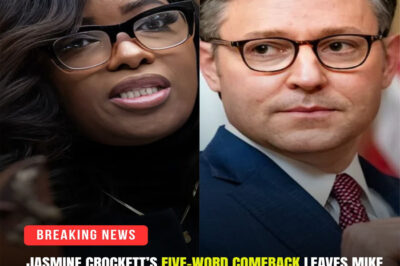 SH0CKING: Just 5 words from Jasmine Crockett left Mike Johnson speechless on national television! But just 30 seconds later, but just 30 seconds later, she ended his career right on air…. leaving Johnson speechless…