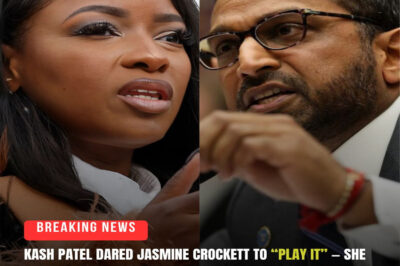 “Play it. I dare you.” That’s all Kash Patel said — before Jasmine Crockett reached into her folder, hit play… and let the recording speak for itself. Seconds earlier, he called her “UNFIT” in front of a live audience. Seconds later, the studio went silent. Details: No one expected what came next. Sources say the audio exposed far more than political hypocrisy — it struck deep, personal, and possibly legal. The full clip hasn’t aired… yet. But insiders claim even Patel looked shaken…