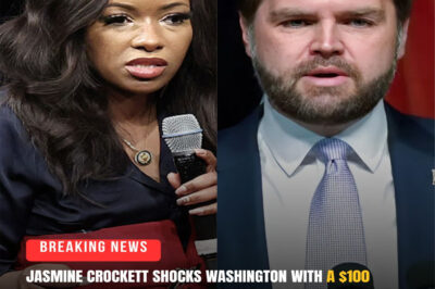 “$100 Million Mic Drop: Jasmine Crockett Didn’t Just Sue JD Vance—She Nuked His Reputation on Live TV” — What began as a stiff policy hearing turned into prime-time demolition when Crockett, calm but cutting like a blade, delivered the lawsuit that insiders are already calling “a political de@th sentence”; sources say the Vice President’s team is scrambling, donors are panicking, and social media has crowned Crockett the new queen of Capitol Hill drama—leaving Americans asking if JD Vance’s career can even survive the weekend