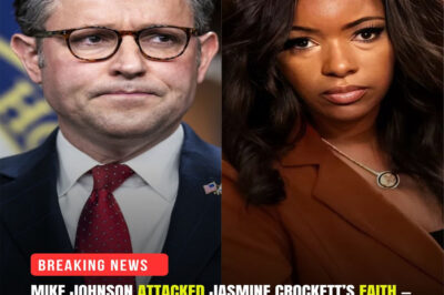 Mike Johnson ATTACKED Jasmine Crockett’s Faith — but Crockett’s biblical response… slowly reading a verse — just 14 words broke him down on live air…