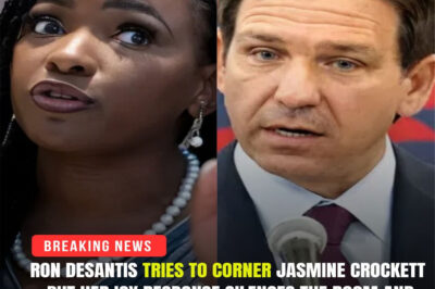 LIVE BREAKOUT: Ron DeSantis TRIES TO CORNER Jasmine Crockett amid heated debate — but her one icy response silences the room, and DeSantis loses all control as Crockett lets out a slow, few-word rant…