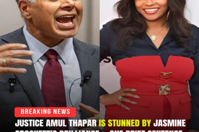 COURT EXPLOSION: Justice Amul Thapar is STUNNED by Jasmine Crockett’s legal talent — and his one sentence silences the courtroom… He looks at Crockett for a long time, smiles slightly, and says a few short words — but those words change the atmosphere in the room completely….