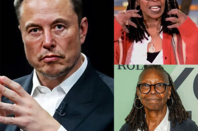 The air crackled with tension as Elon Musk fired back at critics, declaring, “I will not be silenced!” — a thunderous vow that instantly went viral. Moments later, Whoopi Goldberg delivered a fiery on-air outburst in response, sparking a media storm that has split Hollywood and Silicon Valley right down the middle.