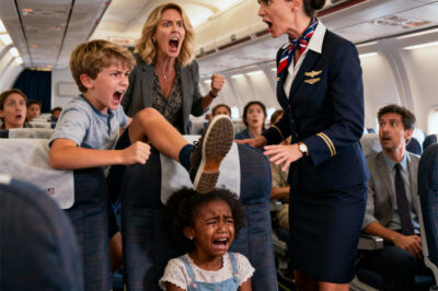 The boy kept kicking the black girl’s seat on the plane — the flight attendant warned him, but his mother hurled racist insults… and the ending was full of regret…
