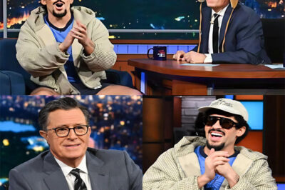 The moment Bad Bunny walked onto The Late Show, the energy in the room shifted. It wasn’t just another celebrity appearance — it was a cultural collision…