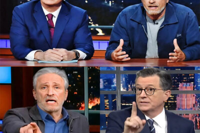 Jon Stewart’s DE@DLY Ultimatum: “Buy Me a Coffin If You Want Silence!” — Apple SHAKEN as Colbert Joins Secret Late-Night Rebellion! Hollywood trembles as Stewart declares open war on Apple, refusing to back down while Colbert’s chilling laughter echoes through executive suites. Are these comedy legends plotting a revolution that could topple the streaming empire and rewrite TV history?…