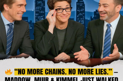 “NO MORE CHAINS. NO MORE LIES.” — Maddow, Muir & Kimmel just walked away from corporate media to launch The Unfiltered Room — no bosses, no sponsors, no fear…..