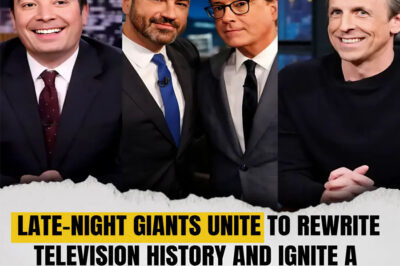 BREAKING: COLBERT, FALLON, MEYERS, OLIVER & KIMMEL JOIN FORCES IN THE MOST AUDACIOUS LATE-NIGHT TV ALLIANCE EVER — THE ANNOUNCEMENT THAT’S SHOCKING HOLLYWOOD AND FANS ALIKE 💥🎬…