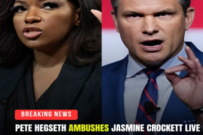 EXPLOSION ON FOX: Pete Hegseth AMBUSHES Jasmine Crockett live — but only one calm response from the fake millionaire… When Crockett responded, her voice was chillingly raw — and seconds later, the entire studio fell silent….