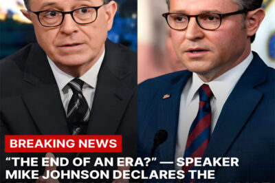 “THE END OF AN ERA?” — Speaker Mike Johnson Declares the Democratic Party Is Falling Apart, but Stephen Colbert’s Late-Night Revelation Stuns the Nation: “I heard from someone inside their own ranks… he might be more right than we thought.”