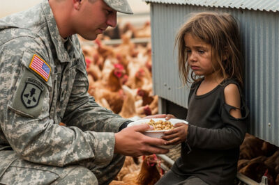 I was a soldier just back from deployment when I found my seven-year-old daughter locked in a chicken coop—thin, frail, and covered in mosquito bites. “Daddy,” she sobbed, “Mom’s boyfriend said this is where I belong.” I carried her straight to the base medical center and made one phone call. That night, their house was torn apart, and Karen rang me in a fit of hysteria. Fifteen months in combat hadn’t prepared me for this war