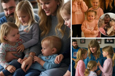 SHOCKER: Taylor Swift’s Surprise “Mom Moment” with the Kelce Girls Just Sparked a Storm—And Travis’s Reaction Says Everything! When Kylie Kelce stepped away for a quick break, Taylor swooped in to help with Wyatt, Elliotte, and baby Bennett—reading bedtime stories, singing lullabies, and winning hearts in the process. But while fans melted over the sweet clips, one photo stopped everyone cold: Travis’s expression. It wasn’t what anyone expected—and now the internet’s buzzing with one burning question… what exactly was he thinking in that moment?