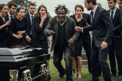 “She’s Not Dead”, Homeless Man Stops Billionaire’s Funeral To Save Her, What Happened Next Shocked…