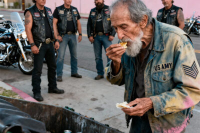 Bikers Saw the Old Man Eating From Trash and What They Did Next Changed Everything