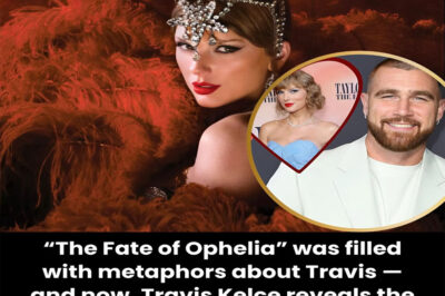 “The Fate of Ophelia” was filled with metaphors about Travis — and now, Travis Kelce reveals the surprising truth: the play itself inspired Taylor’s 12th album.