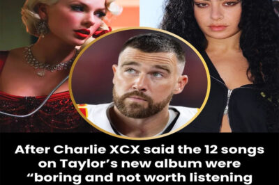 After Charlie XCX said the 12 songs on Taylor’s new album were “boring and not worth listening to,” Travis Kelce fired back with 12 diss words that sent her running for cover.