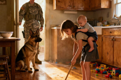 A Soldier Returns Home To Find His Young Daughter Raising Her Younger Brother Alone – The Dog Has Become Their Shield And The Second Wife Has Long Since Disappeared With Her Lover…