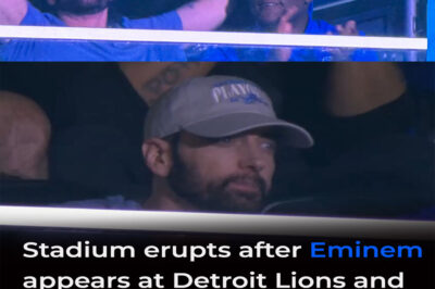 Stadium erupts after Eminem appears at Detroit Lions and Chicago Bears game