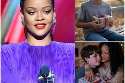 Nine years ago, Rihanna quietly adopted a young orphan from the slums — giving him not just a home, but a new beginning. Today, that same boy stepped back into her life in front of thousands of viewers… and what he did next left the superstar in tears. One simple gesture. One small, heartfelt gift. And an emotional moment that no one saw coming. What happened on that stage — and why are fans calling it the most beautiful moment of Rihanna’s life?