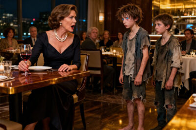 Two homeless boys came to the millionaire’s table: “Ma’am, can we have some of your leftovers?” The millionaire looked up and was shocked to see the two boys.