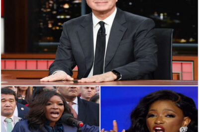 “‘CBS, You Fumbled a Legend!’ — After walking away from the network that silenced him, Stephen Colbert just reemerged with Congresswoman Jasmine Crockett in a late-night comeback no one saw coming. The premiere was pure chaos — laughter, fire, and one shocking moment that had even Colbert’s rivals whispering: *‘This changes everything.’*”