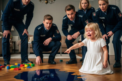 “Dad isn’t dead—he’s under the floor,” the little girl whispered through sobs. The room fell silent. The officers exchanged startled glances. Then, without another word, they started digging.