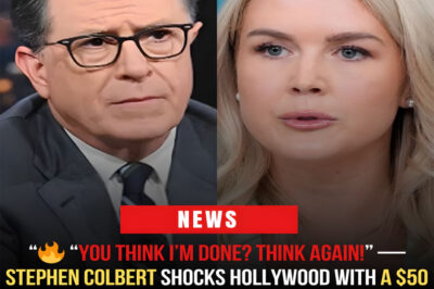 “YOU THINK I’M DONE? THINK AGAIN!” — STEPHEN COLBERT SHOCKS HOLLYWOOD WITH A $50 MILLION LAWSUIT AGAINST KAROLINE LEAVITT AFTER EXPLOSIVE LIVE AMBUSH