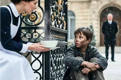 A kind maid saw a small, starving boy shivering outside the mansion gates.