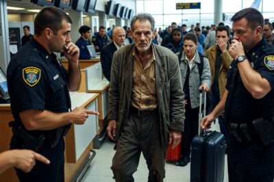 The old man missed his flight because he went through security with torn shoes. He sadly returned home and lost 300 USD