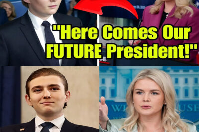 “Barron Trump’s POWERFUL Speech at Karoline Leavitt’s Briefing—Reporters Left in SHOCK!”