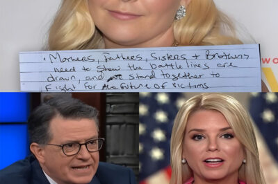 The studio fell silent as Stephen Colbert spoke of “a woman who fought the darkness — and was punished for her courage.”