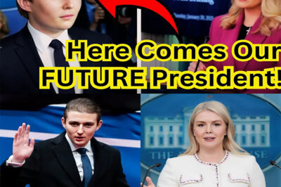 “Barron Trump’s POWERFUL Speech at Karoline Leavitt’s Briefing—Reporters Left in SHOCK!”