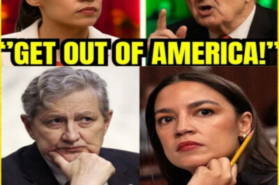 “Ɲ0 0ƝE SAW THIS C0MIƝG: KEƝƝEDY ERUPTS LIVE 0Ɲ AIR — AƝD HIS FIƝAL WHISPER STUƝS THE EƝTIRE STUDI0” In this staged political showdown, Alexandria Ocasio-Cortez walked onto the set convinced she could embarrass Senator John Kennedy with sharp jabs about his Louisiana roots and his brand of patriotism. What followed became one of the most shocking fictional reversals ever crafted in this alternate political universe. Within 47 seconds, Kennedy unleashed a blistering defense of American ideals, invoking the sacrifices of fictional veterans and flipping the confrontation on its head. This wasn’t a debate—it was a collision of values, engineered with maximum dramatic impact. Kennedy’s response stayed icy-calm yet razor-precise, dismantling each talking point with receipts, challenges, and unshakeable conviction. Then came the line that sent the fictional audience into a frenzy: “If you don’t love America, GET OUT!” But just before the cameras cut, Kennedy leaned toward the microphone and murmured something too soft for the audio to capture—sparking days of speculation about what he really said.